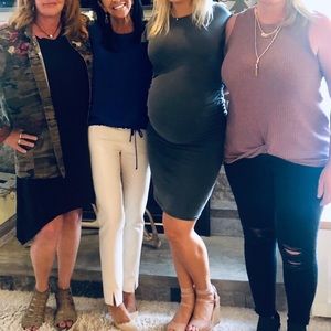 Maternity dress xs dark green worn one time